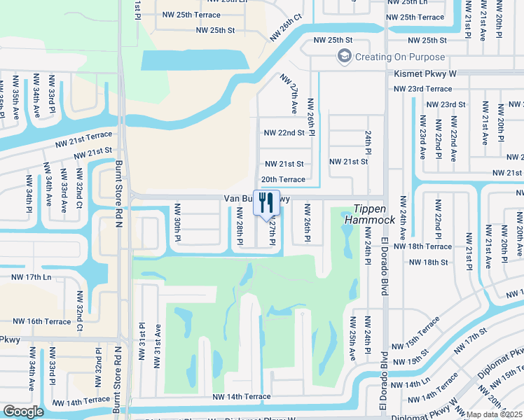 map of restaurants, bars, coffee shops, grocery stores, and more near 1919 NW 28th Ave in Cape Coral
