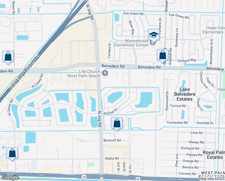 map of restaurants, bars, coffee shops, grocery stores, and more near 868 Imperial Lake Road in West Palm Beach
