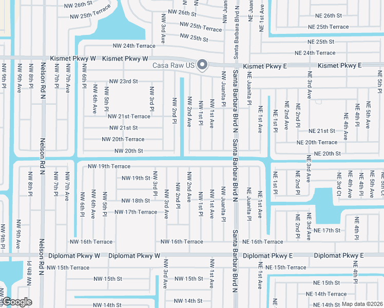 map of restaurants, bars, coffee shops, grocery stores, and more near 126 Northwest 20th Street in Cape Coral