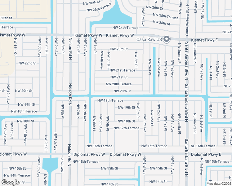 map of restaurants, bars, coffee shops, grocery stores, and more near 504 Northwest 20th Street in Cape Coral