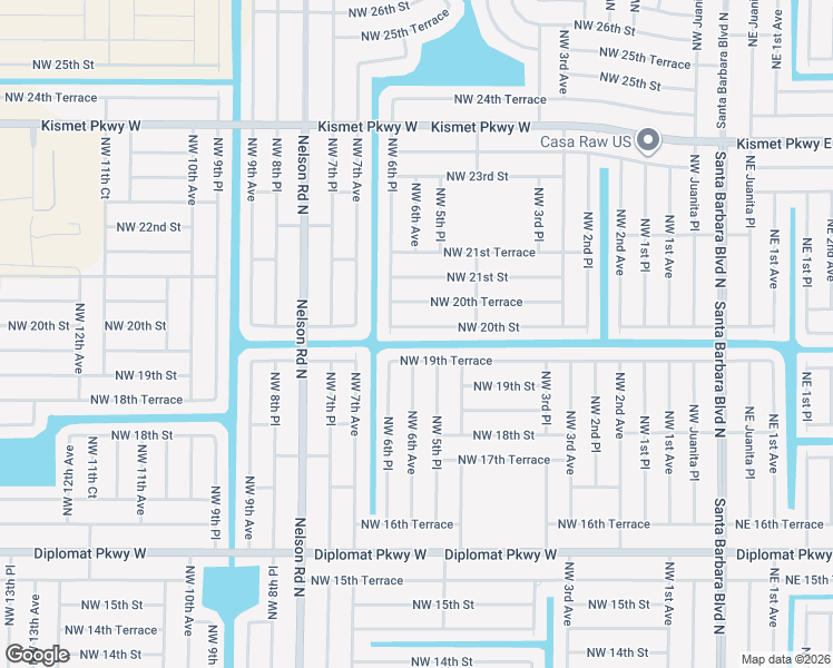 map of restaurants, bars, coffee shops, grocery stores, and more near 528 Northwest 20th Street in Cape Coral