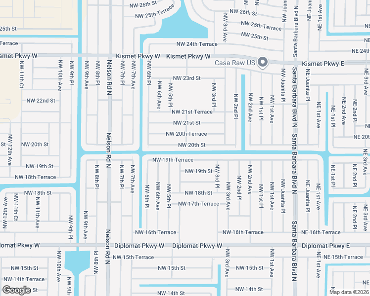 map of restaurants, bars, coffee shops, grocery stores, and more near 504 Northwest 20th Street in Cape Coral