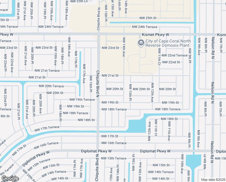 map of restaurants, bars, coffee shops, grocery stores, and more near 1507 Northwest 19th Terrace in Cape Coral
