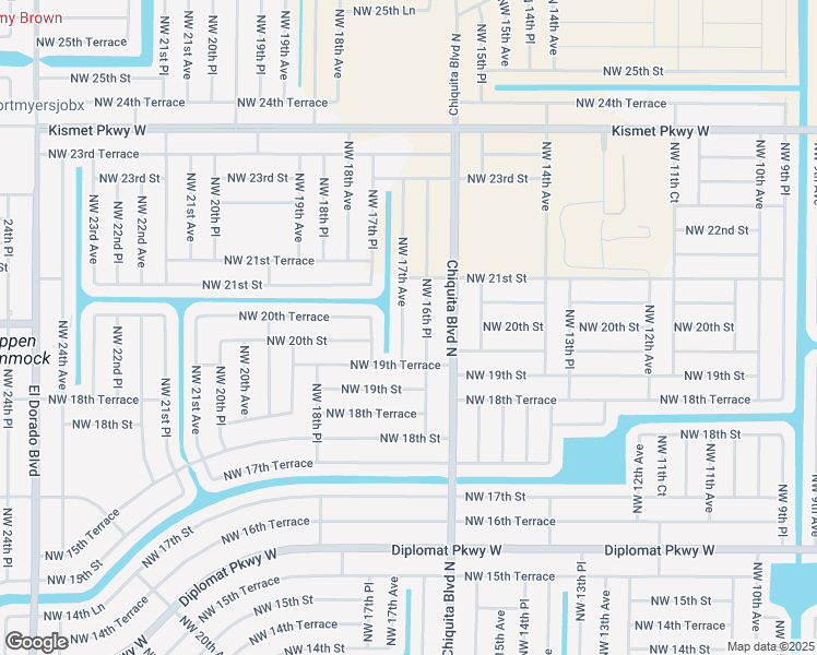 map of restaurants, bars, coffee shops, grocery stores, and more near 2007 Northwest 17th Avenue in Cape Coral