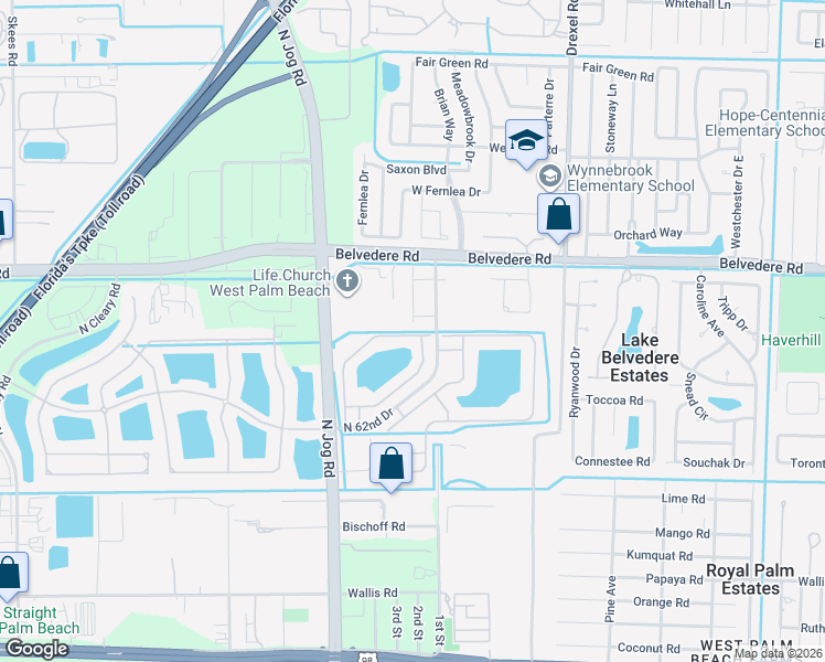 map of restaurants, bars, coffee shops, grocery stores, and more near 1048 Imperial Lake Road in West Palm Beach