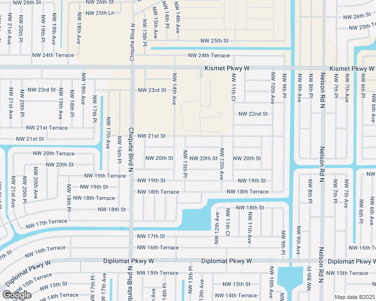 map of restaurants, bars, coffee shops, grocery stores, and more near 1246 Northwest 20th Terrace in Cape Coral