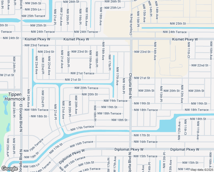 map of restaurants, bars, coffee shops, grocery stores, and more near 1714 Northwest 21st Street in Cape Coral
