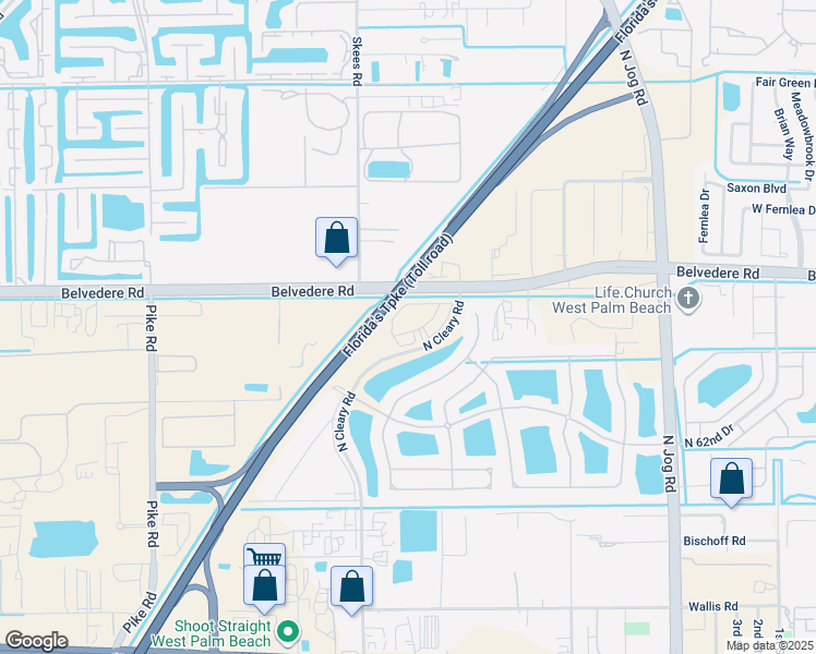 map of restaurants, bars, coffee shops, grocery stores, and more near Florida's Turnpike in West Palm Beach