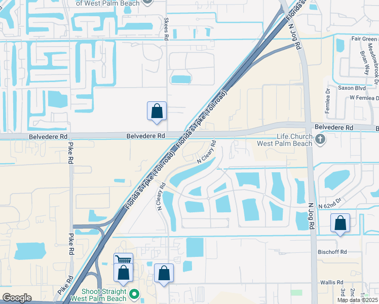 map of restaurants, bars, coffee shops, grocery stores, and more near Florida's Turnpike in West Palm Beach