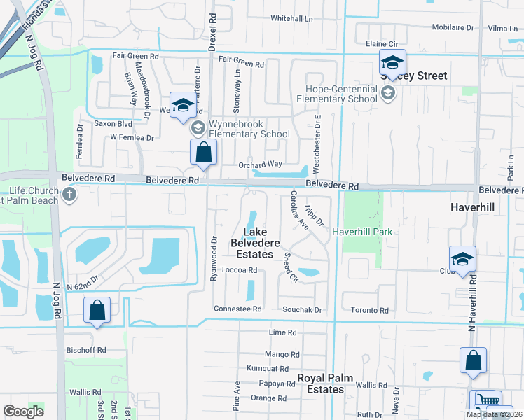 map of restaurants, bars, coffee shops, grocery stores, and more near 883 Quartz Terrace in West Palm Beach