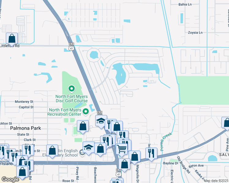 map of restaurants, bars, coffee shops, grocery stores, and more near 898 Lacosta Lane in North Fort Myers
