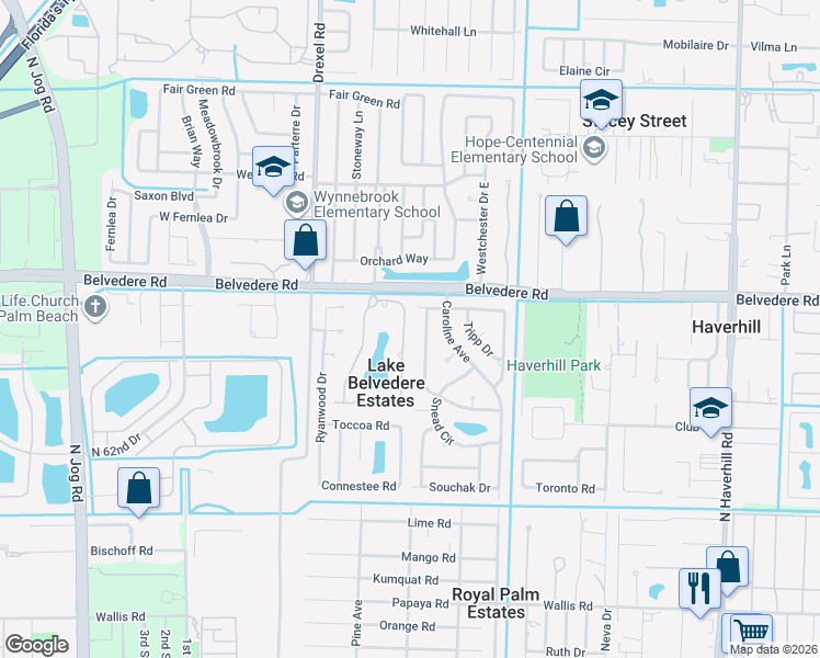 map of restaurants, bars, coffee shops, grocery stores, and more near 883 Quartz Terrace in West Palm Beach