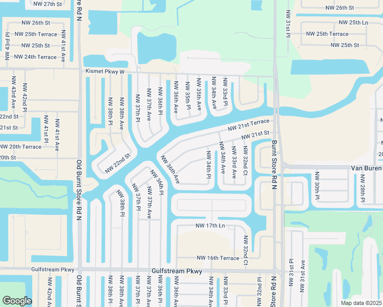 map of restaurants, bars, coffee shops, grocery stores, and more near 3512 Northwest 21st Street in Cape Coral