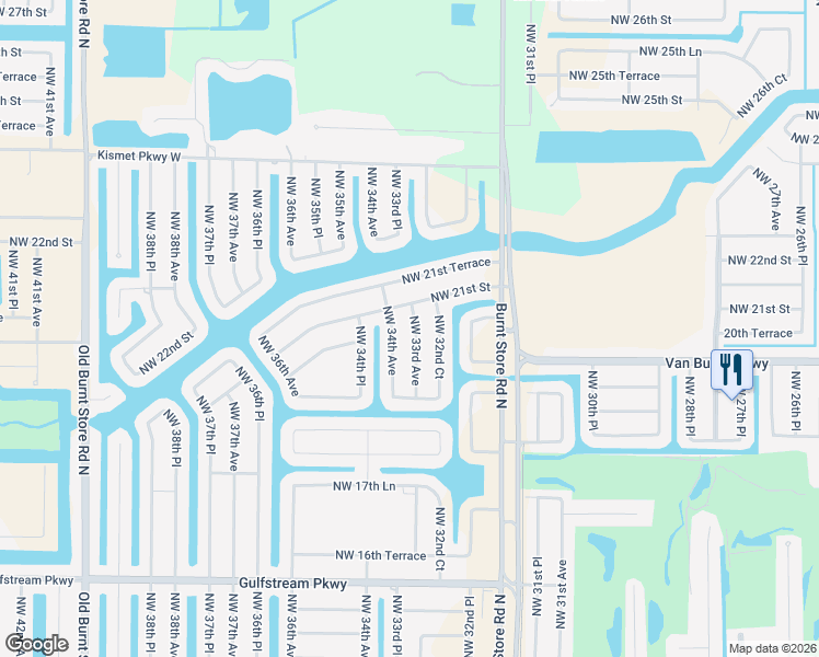 map of restaurants, bars, coffee shops, grocery stores, and more near 2015 Northwest 33rd Avenue in Cape Coral