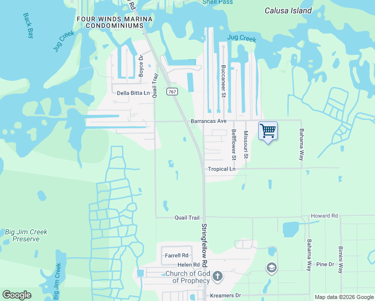 map of restaurants, bars, coffee shops, grocery stores, and more near 15901 Stringfellow Road in Bokeelia