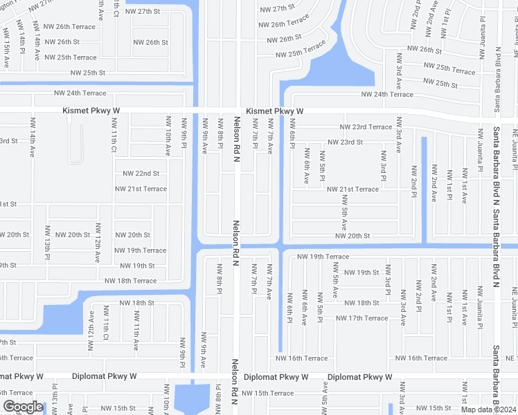 map of restaurants, bars, coffee shops, grocery stores, and more near 2025 Northwest 7th Place in Cape Coral