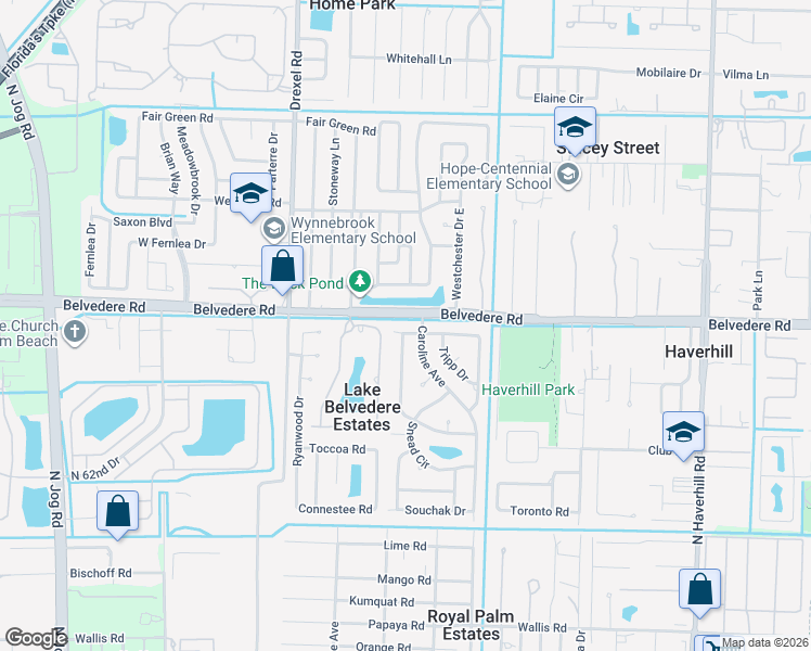 map of restaurants, bars, coffee shops, grocery stores, and more near 5741 Balfrey Drive in West Palm Beach