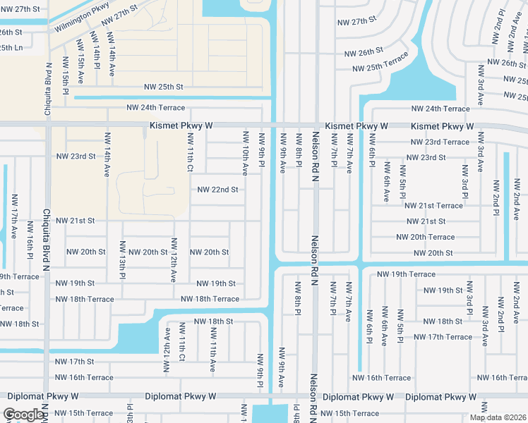 map of restaurants, bars, coffee shops, grocery stores, and more near 2115 Northwest 9th Place in Cape Coral