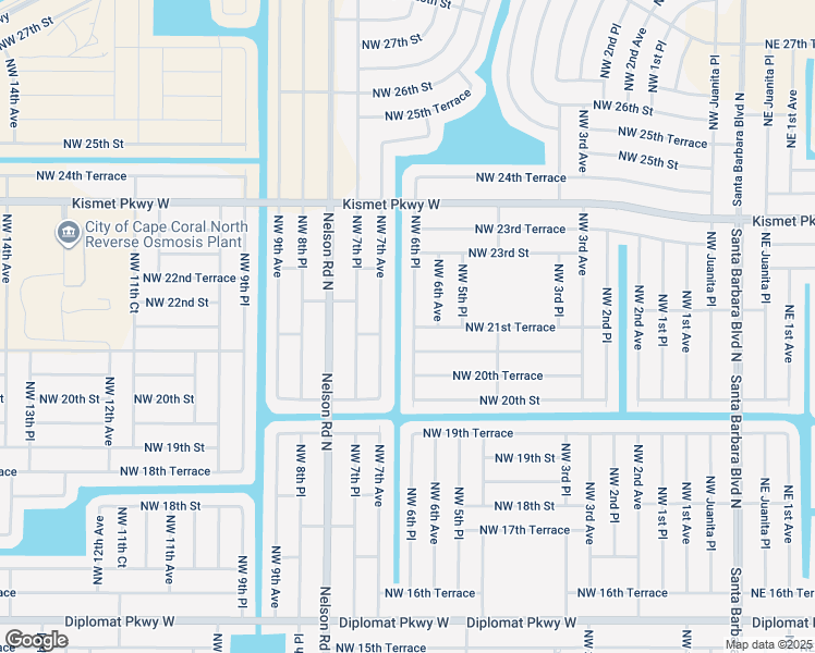 map of restaurants, bars, coffee shops, grocery stores, and more near 2114 Northwest 6th Place in Cape Coral