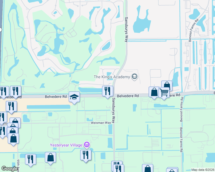 map of restaurants, bars, coffee shops, grocery stores, and more near 943 Dickens Place in West Palm Beach