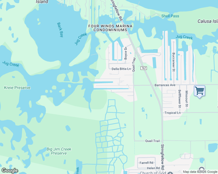 map of restaurants, bars, coffee shops, grocery stores, and more near 7970 Barrancas Avenue in Bokeelia