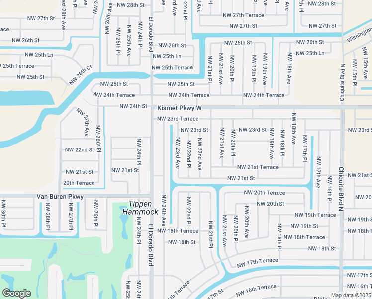 map of restaurants, bars, coffee shops, grocery stores, and more near 2136 Northwest 22nd Place in Cape Coral
