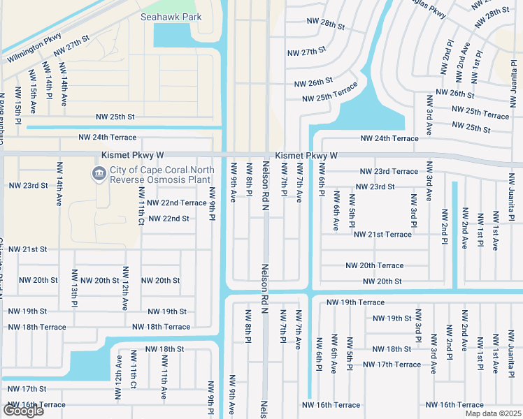 map of restaurants, bars, coffee shops, grocery stores, and more near 2205 Nelson Road North in Cape Coral