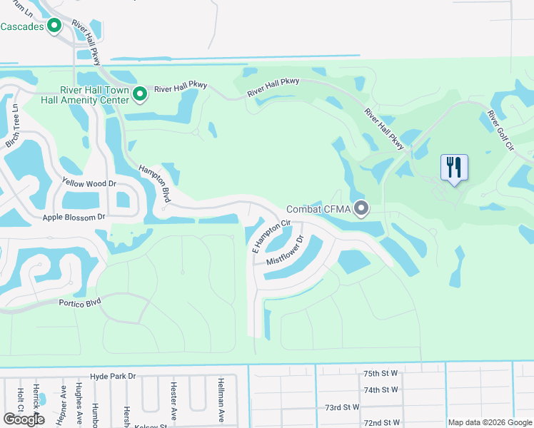 map of restaurants, bars, coffee shops, grocery stores, and more near 3425 Hampton Boulevard in Alva