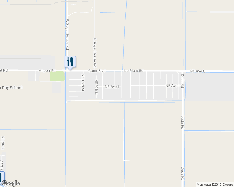 map of restaurants, bars, coffee shops, grocery stores, and more near 809 Northeast 23rd Street in Belle Glade