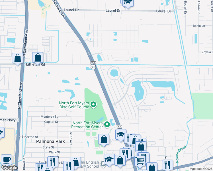 map of restaurants, bars, coffee shops, grocery stores, and more near 209 Caviller Court in North Fort Myers