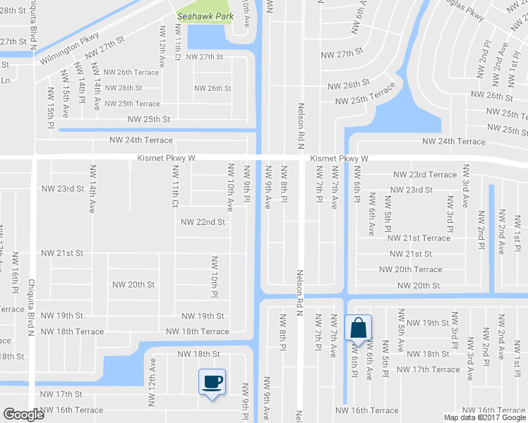 map of restaurants, bars, coffee shops, grocery stores, and more near 2211 Northwest 9th Place in Cape Coral