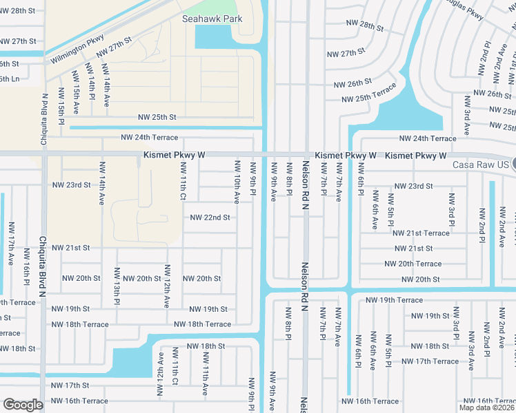 map of restaurants, bars, coffee shops, grocery stores, and more near 2211 Northwest 9th Place in Cape Coral