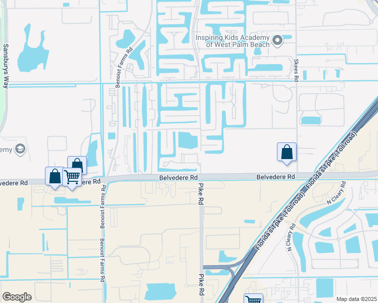 map of restaurants, bars, coffee shops, grocery stores, and more near 1145 Golden Lakes Boulevard in West Palm Beach