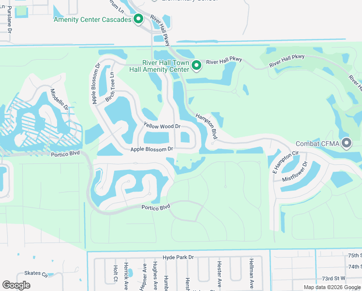 map of restaurants, bars, coffee shops, grocery stores, and more near 15391 Yellow Wood Drive in Alva