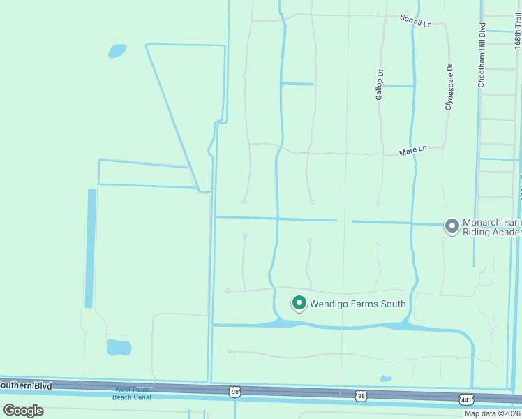 map of restaurants, bars, coffee shops, grocery stores, and more near 1030 Arabian Drive in Loxahatchee