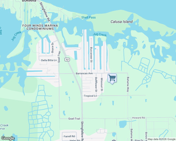 map of restaurants, bars, coffee shops, grocery stores, and more near 16000 Porto Bello Street in Bokeelia