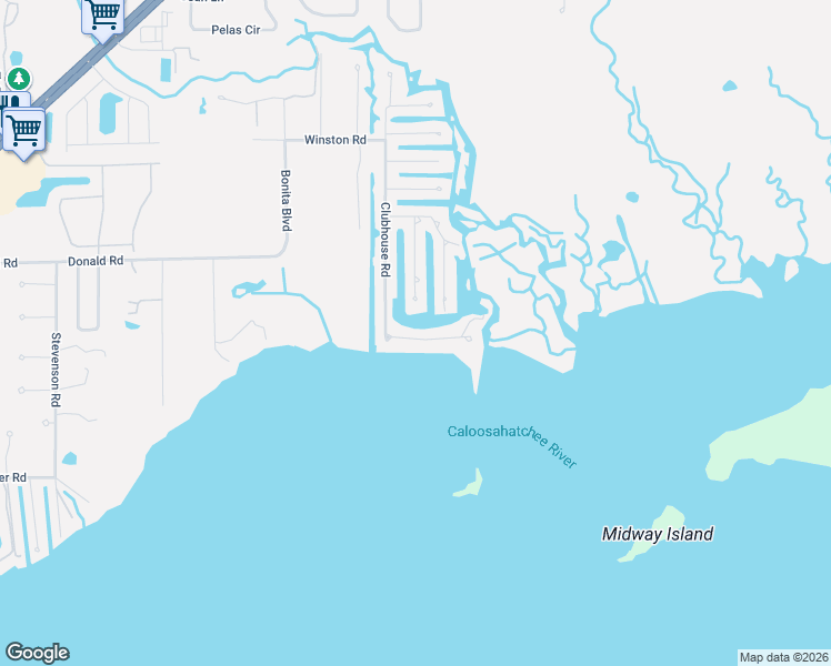 map of restaurants, bars, coffee shops, grocery stores, and more near 2069 Clubhouse Road in North Fort Myers