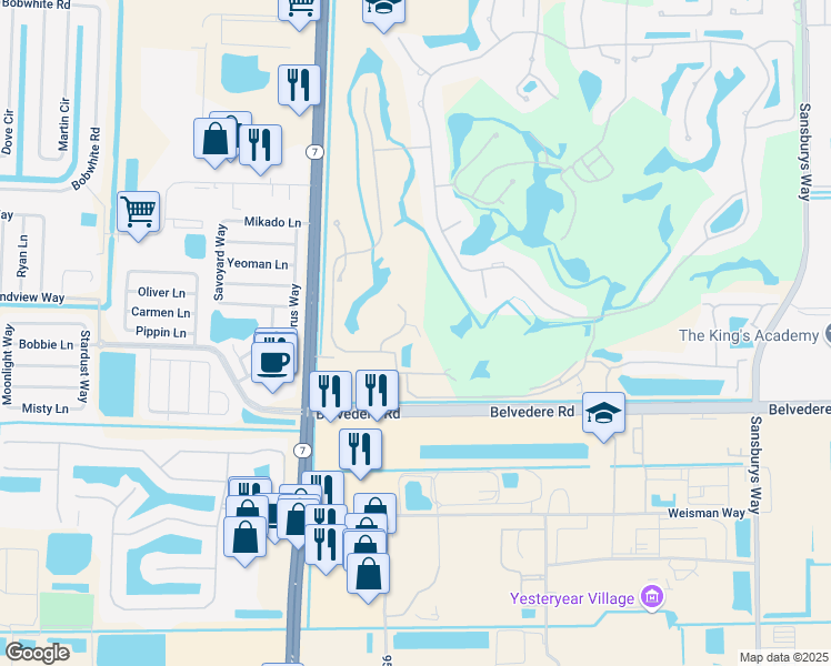 map of restaurants, bars, coffee shops, grocery stores, and more near 1110 Sand Drift Way in West Palm Beach