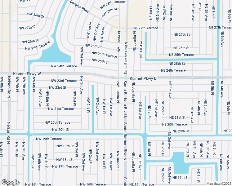map of restaurants, bars, coffee shops, grocery stores, and more near 2220 Northwest Juanita Place in Cape Coral