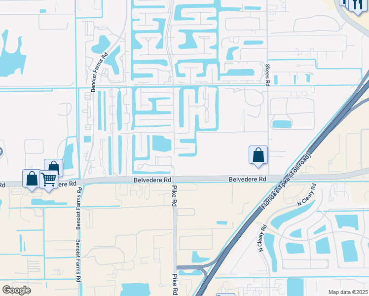 map of restaurants, bars, coffee shops, grocery stores, and more near 7461 Belvedere Road in West Palm Beach