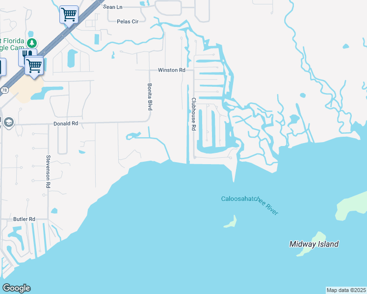 map of restaurants, bars, coffee shops, grocery stores, and more near 2157 Clubhouse Road in North Fort Myers