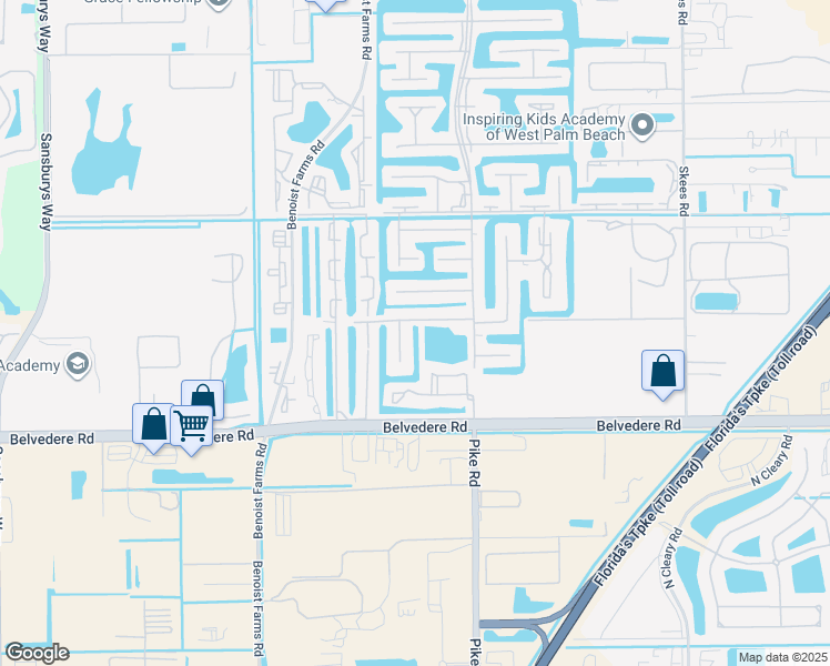 map of restaurants, bars, coffee shops, grocery stores, and more near 135 Lake Susan Drive in West Palm Beach