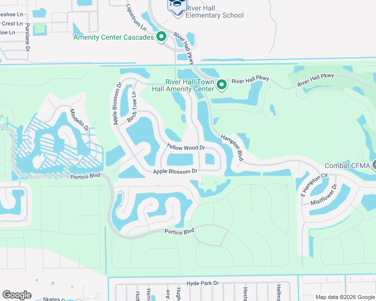 map of restaurants, bars, coffee shops, grocery stores, and more near 15255 Yellow Wood Drive in Alva