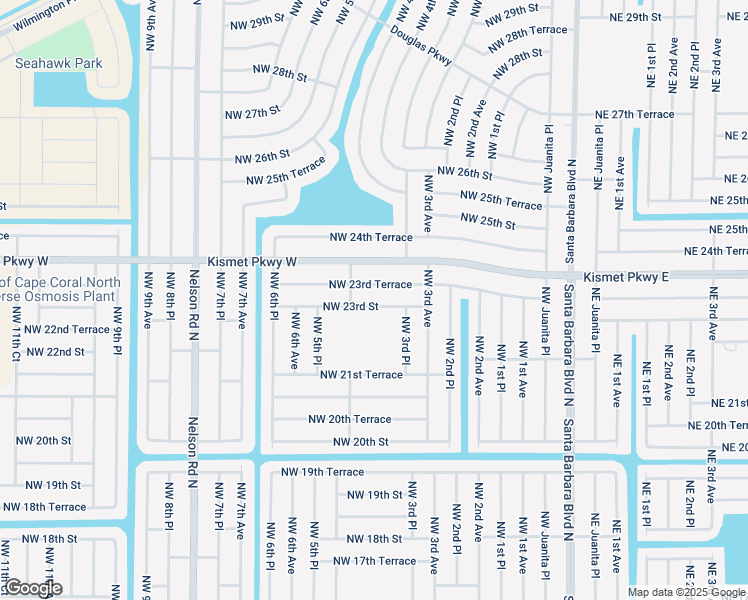 map of restaurants, bars, coffee shops, grocery stores, and more near 407 Northwest 23rd Street in Cape Coral