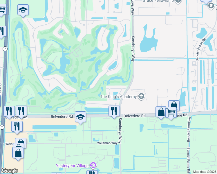 map of restaurants, bars, coffee shops, grocery stores, and more near 9149 Baybury Lane in West Palm Beach