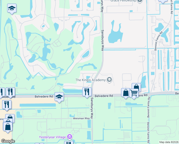 map of restaurants, bars, coffee shops, grocery stores, and more near 9149 Baybury Lane in West Palm Beach