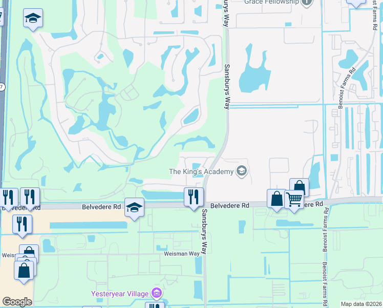 map of restaurants, bars, coffee shops, grocery stores, and more near 9149 Baybury Lane in West Palm Beach
