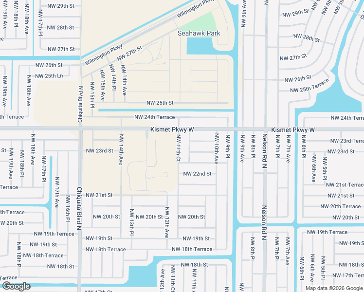 map of restaurants, bars, coffee shops, grocery stores, and more near 2309 Northwest 11th Court in Cape Coral