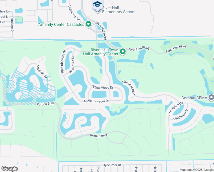 map of restaurants, bars, coffee shops, grocery stores, and more near 15255 Yellow Wood Drive in Alva
