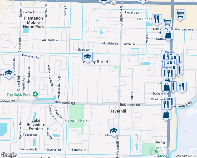 map of restaurants, bars, coffee shops, grocery stores, and more near 1180 New Parkview Place in Haverhill